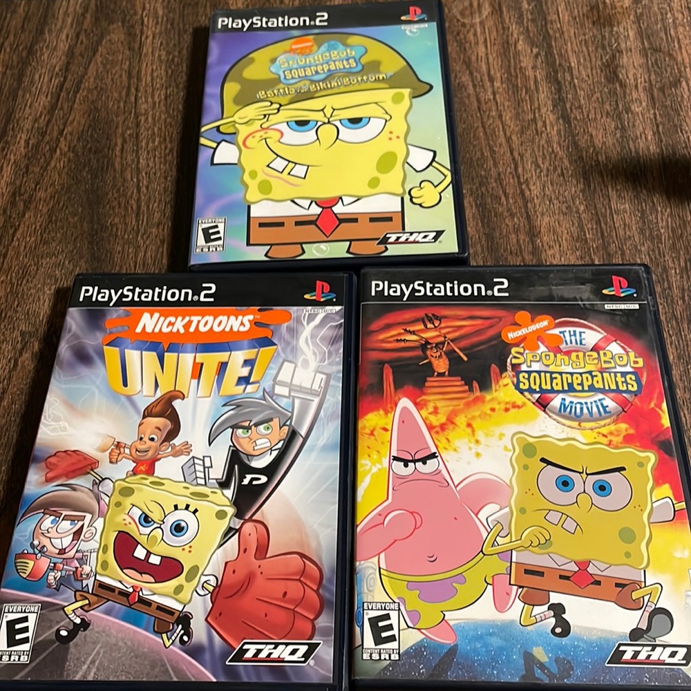 PlayStation 2 SpongeBob 3pc lot games
